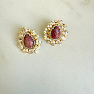 Prem Dusty Rose Crystal Stud