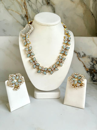 Blue Sparkle Necklace Set
