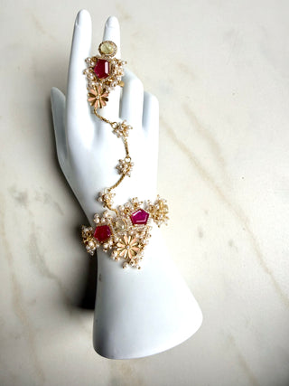 Gulabi Pink Hathphool Indian Hand Harness Jewellery