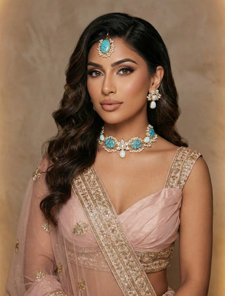 Aqua Tara Pearl Choker Set