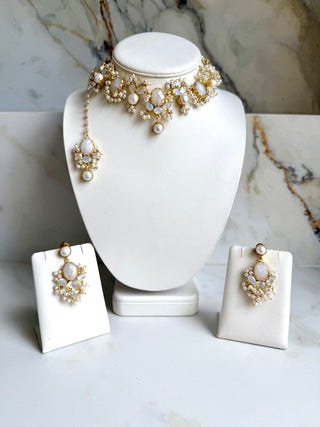 Classic White Selenite Pearl Set