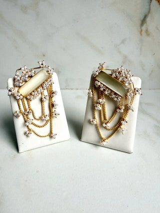 Jaal Pearl Chain Earrings