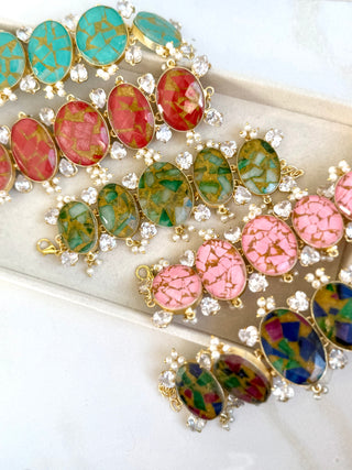 Fawzi Pink Crackle Bracelet