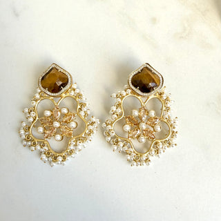 Aafreen Brown Bloom Earrings