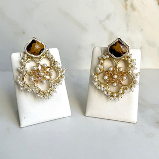 Aafreen Brown Bloom Earrings