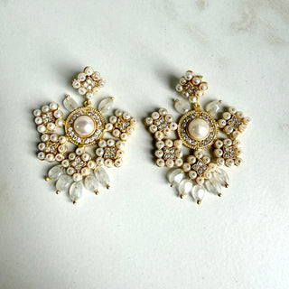 Zaria White Floral Drops