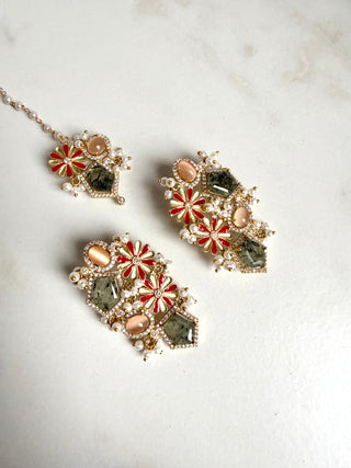 Gul Phool Tikka — Prehnite & Peach