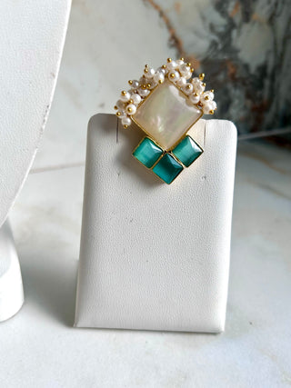 Amzonite & Pearl Set