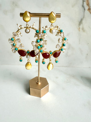 Hallie Lemon & Ruby Crystal Earrings