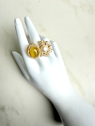 Mustard Pearl Ring