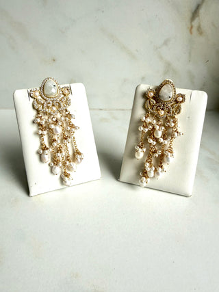 Adaa White Pearl Earrings