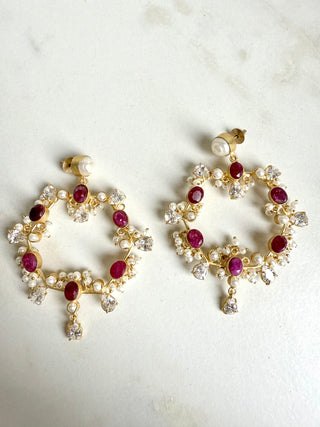 Ruby Crystal Earrings