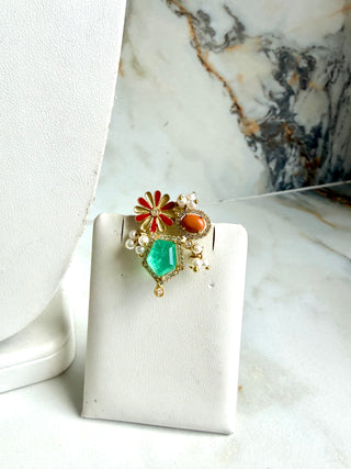 Gulnaar Emerald Garden Choker Set