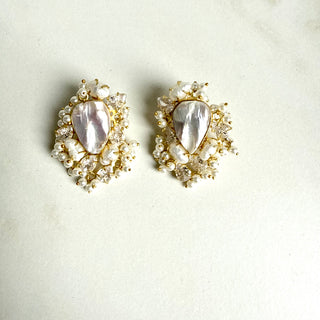 Moti Rani Baroque Pearl & Crystal Earrings