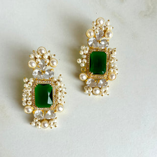 Emerald Green Crystal Earrings