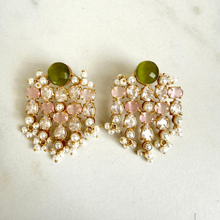Green Classic Waterfall Earrings