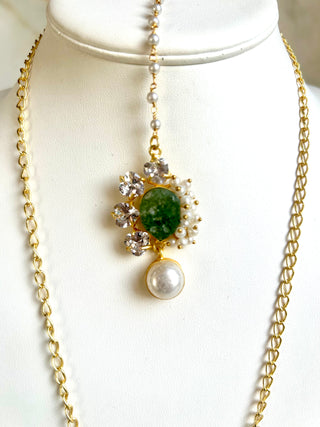 Green Druzy Pendent Set