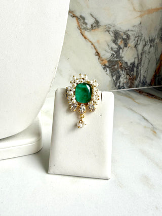 Zahra Emerald Citrine Pearl Choker Set