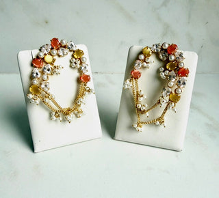 Amber Cascade Chain Earrings