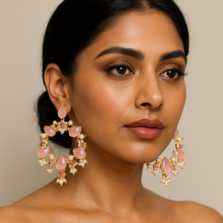 Blush Crystal Pink Hoop Earrings