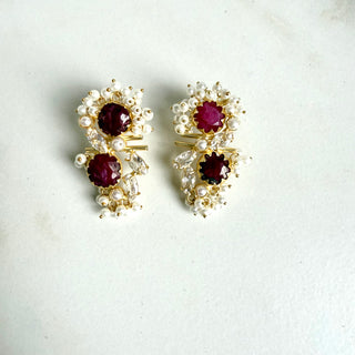 Linzi Ruby Crystal Earrings