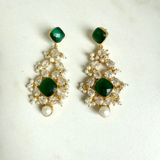 Emerald Green Statement Earrings