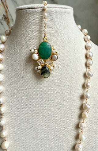 Luxury Emerald Symphony Pearl Set Mala Set