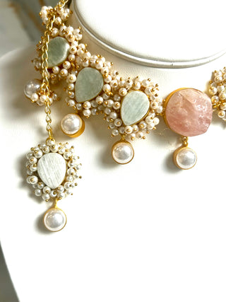 Druzy and Pearl Set With Tika