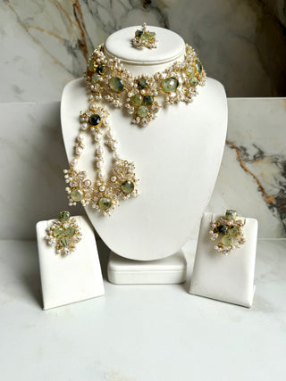 Prehnite Bridal Set
