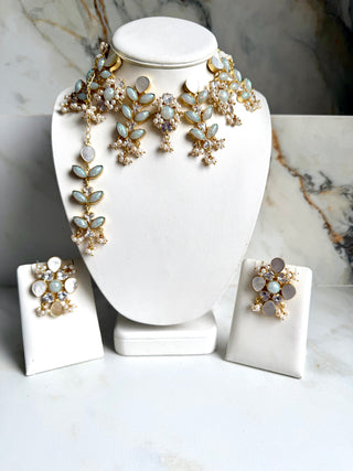 Noor-e-Aqua Floral Choker Set