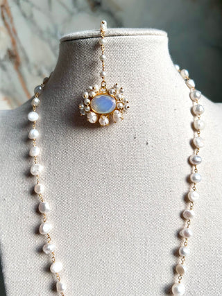 Kareena Selenite Mala Set