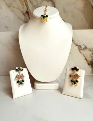 Anita Emerald & Blush Floral Tika Set