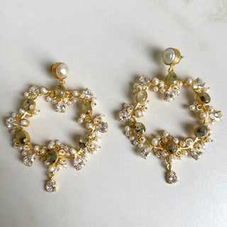 Prehnite Chandbali Earrings