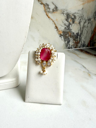Noor Sapphire & Pink Pearl Choker Set