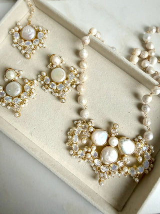 Ali Selenite & Pearl Mala Set