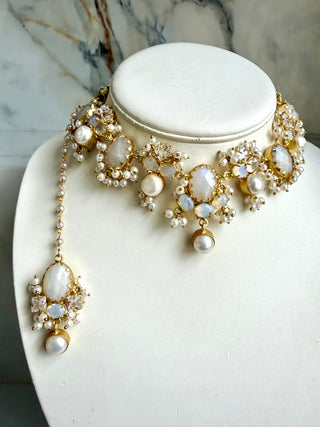 Classic White Selenite Pearl Set