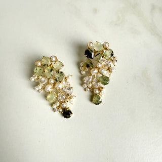 Lunéa Prehnite Crystal Drop Earrings