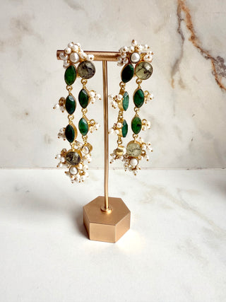Gulmohar Emerald Elegance Earrings