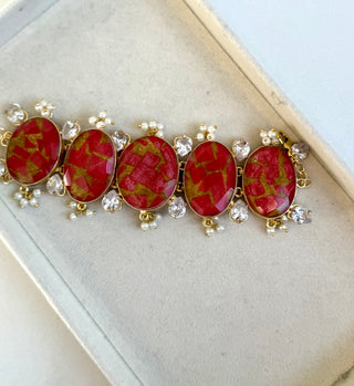 Fawzi Rustic Red Crackle Bracelet