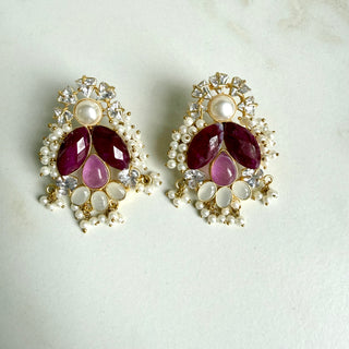 Ruby & Selenite Earrings