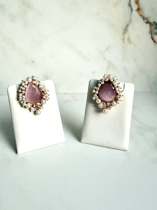 Noor Pearl Halo Statement Earrings