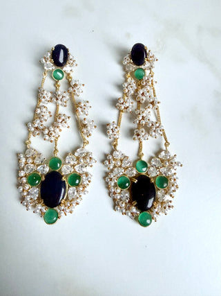 Midnight Emerald Statement Earrings