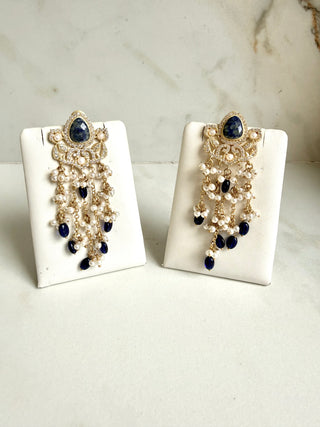 Adaa Navy Pearl Earrings