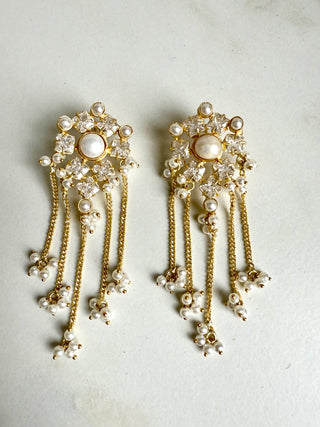 Lavanya  Crystal Tassel Earrings