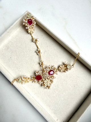 Gulabi Pink Hathphool Indian Hand Harness Jewellery