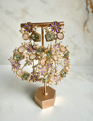 Gulmohar Grandeur Collection l Prehnite Earrings