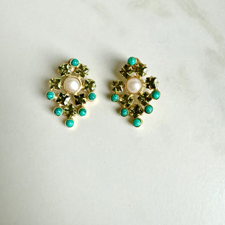 Lavanya Amzonite Crystal Studs
