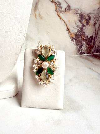 Afsana Emerald Green & Prehnite Choker Set