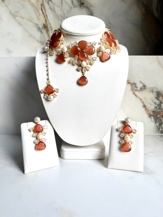 Maya Orange Statement Set
