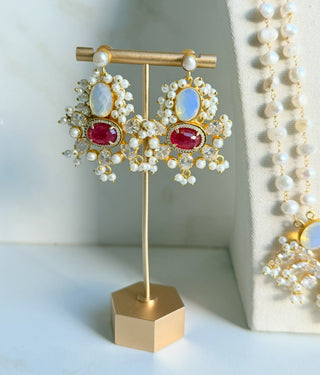 Regal Ruby & Pearl Set